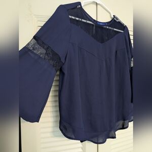 Elegant Navy Blue Women's Top